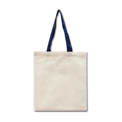 Эко-сумка из хлопка с синими ручками (38х40 см.), 240г/м2, ТМ "Эко-Торба"