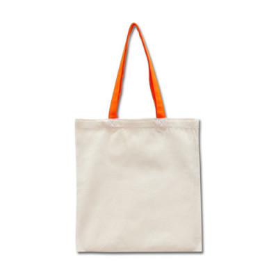 Эко-сумка из хлопка с оранжевыми ручками (38х40 см.), 240г/м2, ТМ "Эко-Торба"