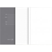 Блокнот BLACKY А5, 140х210 мм, мягкая обложка, в клеточку, 192 страницы, карман для визиток, черная резинка-фиксатор 2 мм