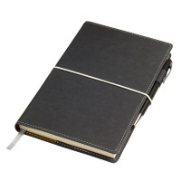 Блокнот BUSINESS А5, 140х220 мм, твердый переплет, в линию, 256 страниц, резинка-фиксатор