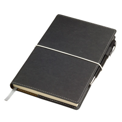 Блокнот BUSINESS А5, 140х220 мм, твердый переплет, в линию, 256 страниц, резинка-фиксатор