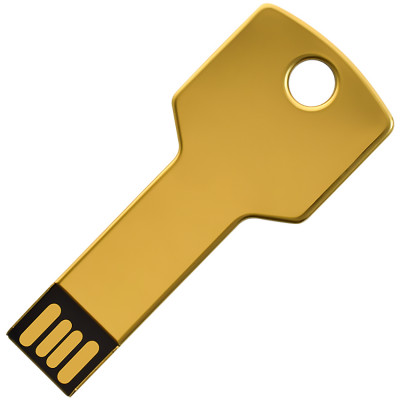 Металлический USB флеш-накопитель Ключ, 16ГБ, золотистый цвет
