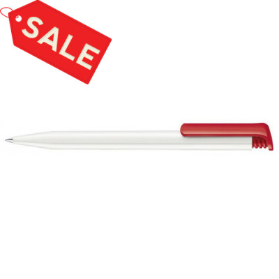 Ручка шариковая SUPER HIT polished basic бело-красная (PMS 186)