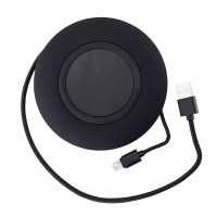 Беспроводная зарядная станция LINE ART ROUND QI LGHTNING, 10W светящийся логотип