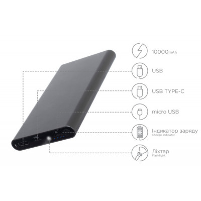 powerbank ERGO LP-106 TYPE-C 10000 mAh Li-pol (Space Gray)