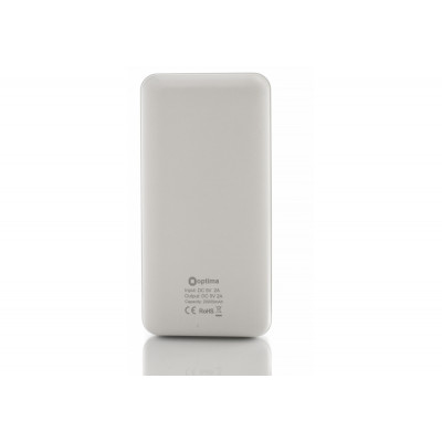 Мобільна батарея (Power Bank) Optima 4107, 20 000 mAh, 2*USB output, 5V 2.1A, колір білий