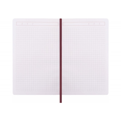 Діловий записник SQUARE, А5, тверда обкладинка, гумка, білий блок клітинка, синій