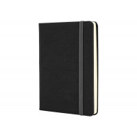 Деловая записная книжка SQUARE, А6, твердая обложка, резинка, кремовый блок линия, черный