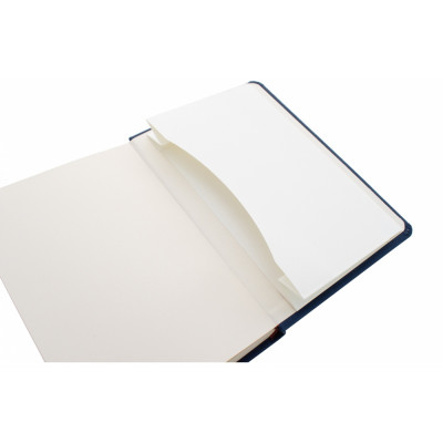 Деловая записная книжка SQUARE, A6, твердая обложка, резинка, кремовый блок линия, синий