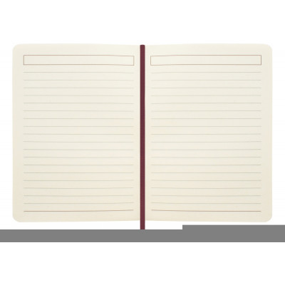 Деловая записная книжка SQUARE, A6, твердая обложка, резинка, кремовый блок линия, синий