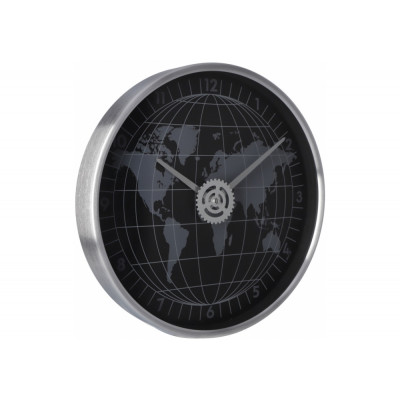 Годинник настінний металевий Optima WORLD, чорний