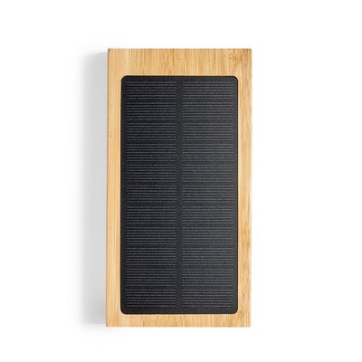 Повербанк Bamboo 10000 mAh, бездротова зарядка 5W, сонячна зарядка