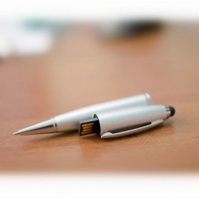 Ручка-стилус 'МеморіПен' 128 Гб металева поворотна