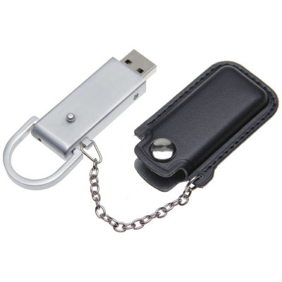 Флеш-память „Престиж“ 128 Гб металл + кожа