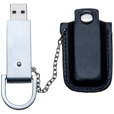 Флеш-память „Престиж“ 128 Гб металл + кожа