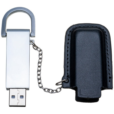 Флеш-память „Престиж“ 128 Гб металл + кожа