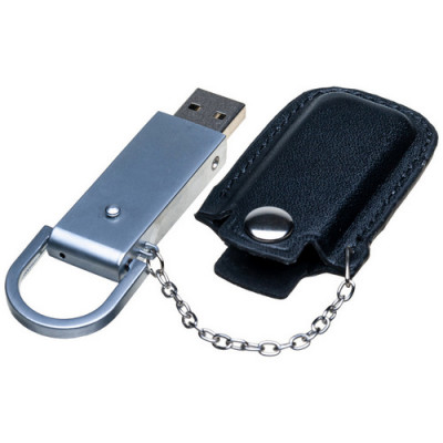 Флеш-память „Престиж“ 128 Гб металл + кожа