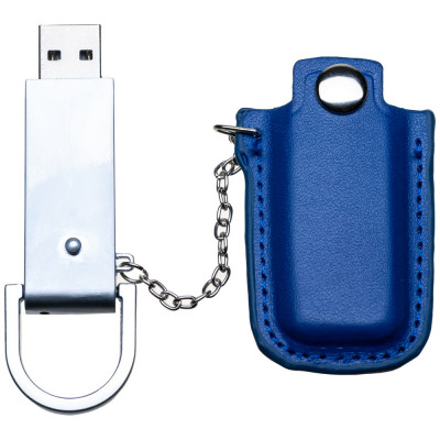 Флеш-память „Престиж“ 128 Гб металл + кожа