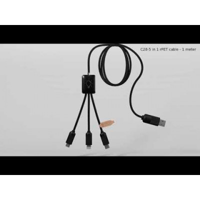 Зарядный кабель 5-в-1 (40 Вт) с LED подсветкой 'SCX.design C28'