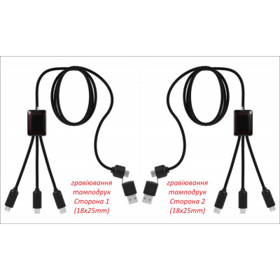 Зарядный кабель 5-в-1 (40 Вт) с LED подсветкой 'SCX.design C28'