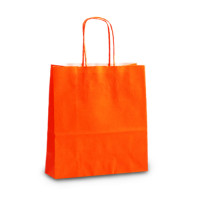 Крафт-пакет 18х08х20 оранжевый с витыми ручками