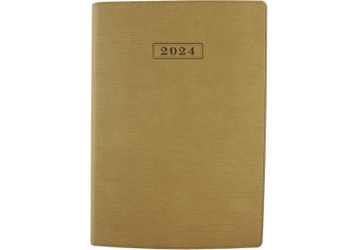 Щоденник датований 2024, STRIPE бежевий, А5, м'яка обкладинка