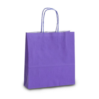 Крафт-пакет 18х08х25 фиолетовый с витыми ручками