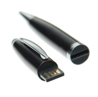 Ручка-стилус 32 Гб металева поворотна чорне чорнило
