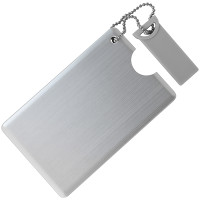 Металлический USB флеш-накопитель в виде кредитной карты, 32ГБ, серый цвет
