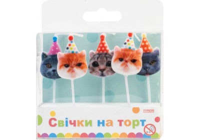 Набір свічок Funny Cats, 5 шт.
