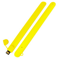 Силиконовый USB флеш-накопитель Браслет, 32ГБ, желтый цвет