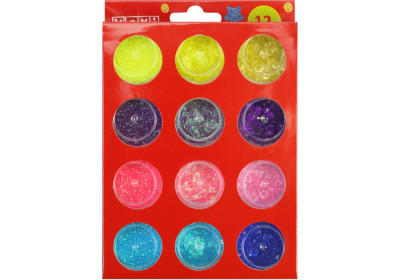 Набір: конфетті смужками 4 кольорів; кристали 4 кольори * 2г; блискітки 4 кольори * 0,5 г