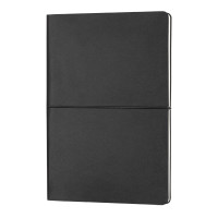Блокнот BLACKY А5, 140х210 мм, мягкая обложка, в клетку, 192 страницы,  карман для визиток,  черная резинка-фиксатор 2 мм