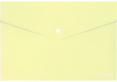 Папка-конверт А4 на кнопці Economix, 180 мкм, непрозора, фактура "глянець", пастельна жовта
