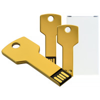 Металлический USB флеш-накопитель Ключ, 16ГБ, золотистый цвет