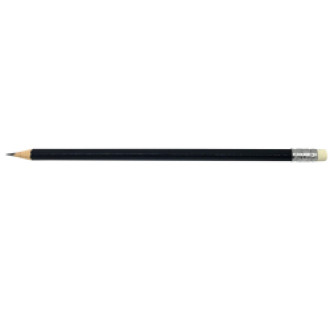 Олівець з гумкою "Promotional pencil", чорний, шестигран.корп.