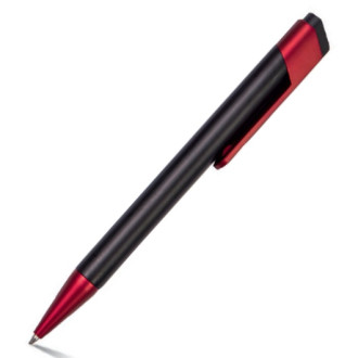 Ручка шариковая черная NORA с цветным клипом