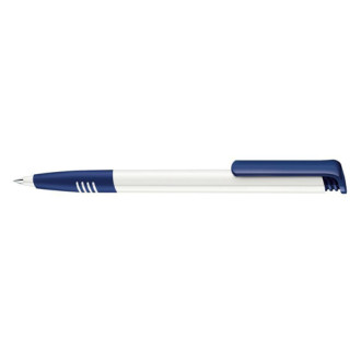 Ручка шариковая Super Hit Polished Basic SG пластик, корпус белый, клип темно синий 2757