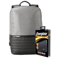 Backpack ENERGIZER EPB001 (Grey) + powerbank UE10004 (Black)