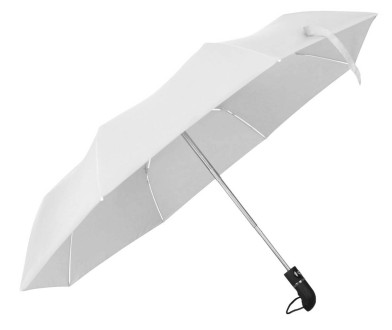 Складной автоматический зонт, с пластиковой ручкой в цвет полотна. Диаметр купола: 108 см