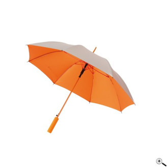 Зонт трость автомат JIVE, серебро/оранжевый, ф103 см