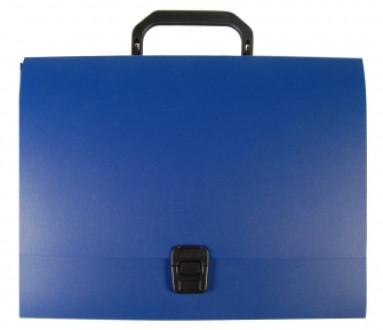 Портфель пластиковий A4 на застібці під нанесення, 1 відділення, синій