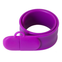 Силиконовый USB флеш-накопитель Браслет, 32ГБ, фиолетовый цвет