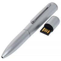 USB флеш-накопитель Ручка, 16ГБ, серебристый цвет