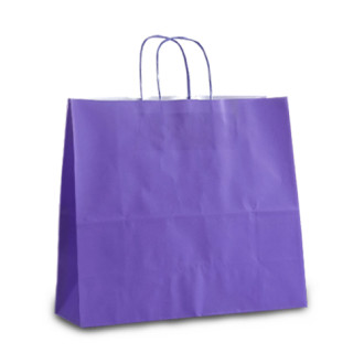 Крафт-пакет 32x13x28 фиолетовый с витыми ручками