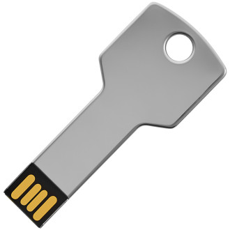 Металлический USB флеш-накопитель Ключ, 16ГБ, серебристый цвет