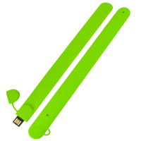 Силиконовый USB флеш-накопитель Браслет, 64ГБ, зеленый цвет