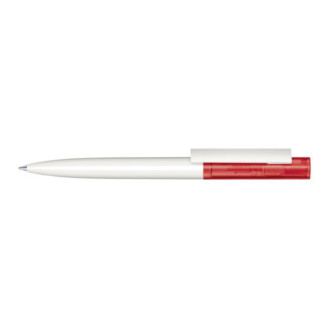Ручка шариковая Headliner Clear Basic экопластик, белый/красный 186