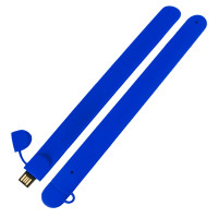 Силиконовый USB флеш-накопитель Браслет, 64ГБ, синий цвет