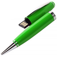 USB флеш-накопитель в виде Ручки, 16ГБ, зеленый цвет